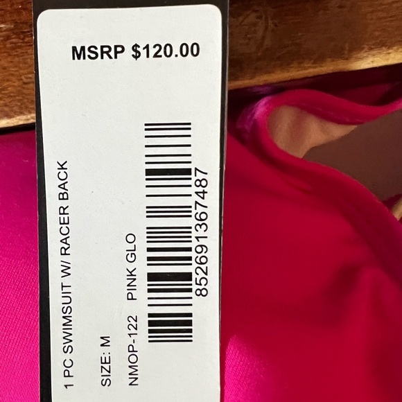 NICOLE MILLER STUDIO ONE PIECE RACER BACK HOT PINK SWIM SUIT SIZE MEDIUM  NWT - Picture 12 of 12